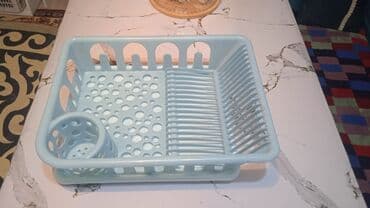 раковина и стиральная машина: Сушилка для посуды с поддоном и стаканом под столовые приборы. - — 3