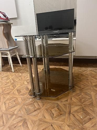 ножки на телевизор: Тумба и подставка для телевизора, Б/у, Напольная, Стекло, Самовывоз — 2