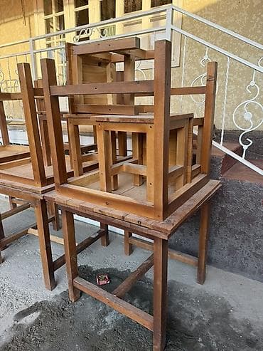 стулья деревянные: Комплект деревянной мебели для кафе/бара/столовой - Материал: массив — 1