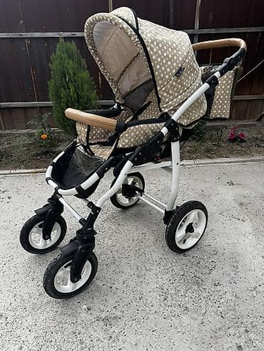 easy walker: Детская прогулочная коляска с большим капюшоном и принтом «горох» — 1