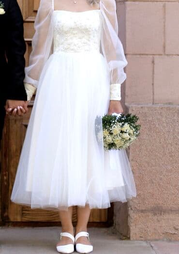 свадебные платья в бишкеке фото и цены: Свадебное платье, M, Дизайнерское, Фатин, Кыргызстан, Б/у — 4