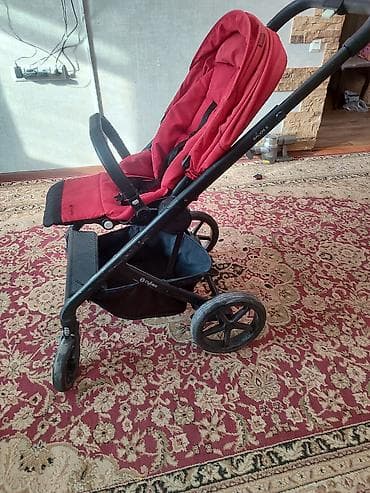 нуна коляска: Коляска 2 в 1 Cybex (прогулочный блок + люлька), красный цвет — 3