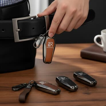 чехол на ключ: Стильные чехлы-брелоки для автомобильного ключа BYD с ремешком - — 1