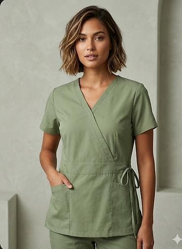 кожа брюки: Женский медицинский комплект (топ + брюки), цвет — 4