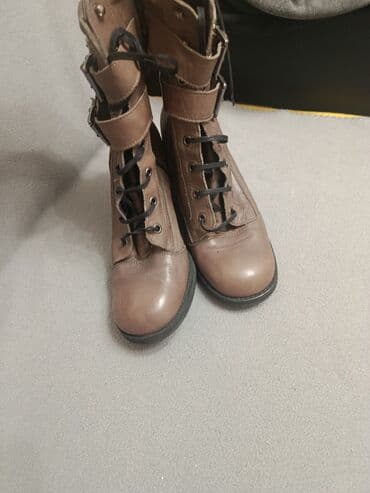 лининг обувь: Ботинки коричневые, натуральная кожа утеплённые 38 размер, фабричные — 10