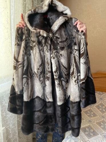 толстовки с мехом: Норковая шуба с капюшоном - Натуральная норка, комбинированная — 1