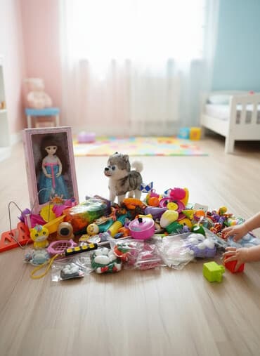 ПРОДАЮТСЯ - детские игрушки, разные, посуда ( большой чемодан ) at lalafo.kg ПРОДАЮТСЯ - детские игрушки, разные, посуда ( большой чемодан )