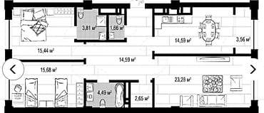 seven development: 3 комнаты, 100 м², Элитка, 10 этаж, ПСО (под самоотделку) — 3