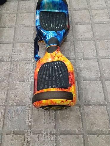 скутер для детей: Гироскутер 6.5" с ручкой для переноски, расцветка Fire & Ice — 3