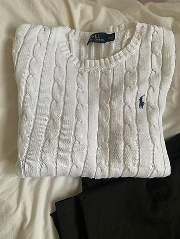 Мужской свитер, M, L, Polo Ralph Lauren, Новый, цвет - Белый, Самовывоз