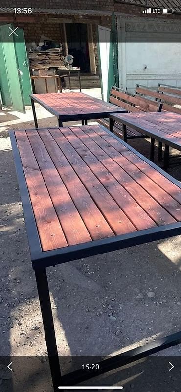 садовый стол: Комплект столов и стульев на заказ, Для ресторанов, кафе, Прямоугольный — 4