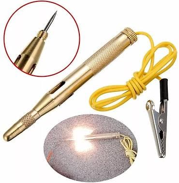 кабел трекер: Тестер цепи автомобиля 6, 12,24 вольтовый. Материал сталь. Цвет жёлтый — 1