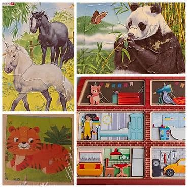 пазл на пол: Пазлы. Деревянные и картонные. Забирать на Ибраимова, дом 30 — 1