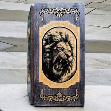 шахмат купить: Элегантные нарды "ЛЕО", с изображением льва, выполненные из дерева — 2