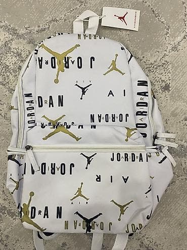 рюкзак для мужчин: Рюкзак Jordan Air, белый с фирменным принтом Jumpman и надписями — 1