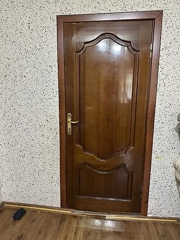 Ички эшик, Колдонулган, Глухие, Бир эшиктуу, Жыгач, Ачылма, түсү - Күрөң — 2