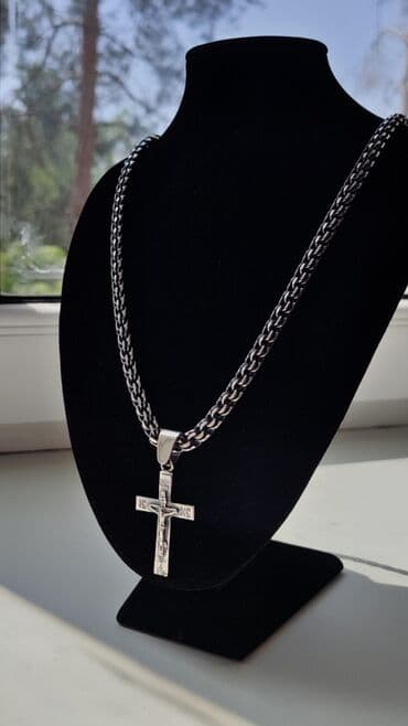 свадебные наборы ручной: Серебряные комплекты Цепь+ Крест Серебро 925-960 проба 100% Ручная — 3
