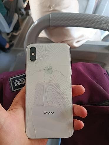 iphone ce: IPhone X, Б/у, 64 ГБ, Серебристый, Чехол, 70 % — 3