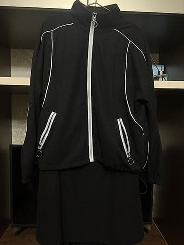 биксы стиль одежды: Двойка юбка прямого кроя - Цвет: черный с контрастной белой отделкой — 1