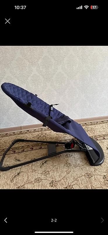 Тумбы и подставки: Детский шезлонг, Качалка, Железо, цвет - Синий — 1