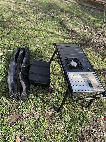 зонтик на пляж: Комплект для кемпинга: складной алюминиевый стол с интегрированной — 4