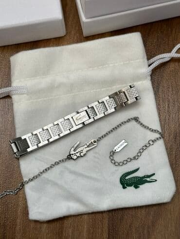 эксклюзивные свадебные пригласительные: Парные браслеты из нержавеющей стали с фирменным крокодилом Lacoste — 2