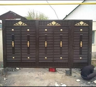 Кованные металлические ворота с калиткой - Материал: сталь/металл. -