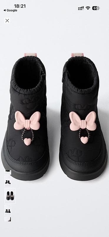 дутик: Детские непромокаемые дутики/сапожки Zara x Minnie Mouse. Застёжка — 1