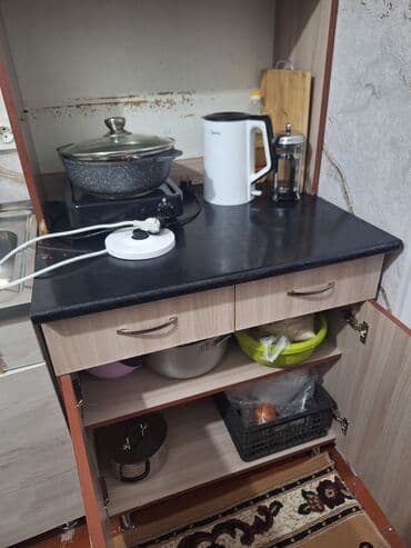 восстановить кухонную мебель: Кухонный гарнитур, Б/у, цвет - Коричневый, ДСП — 4