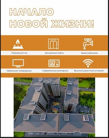 продаю квартиру в кара балте: 3 комнаты, 82 м², Элитка, 9 этаж, ПСО (под самоотделку) — 3