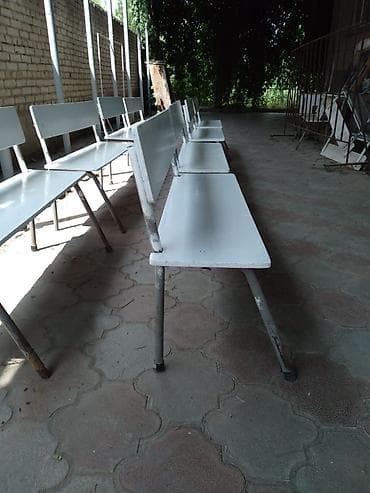 Мебель: Скамейка Металл, Со спинкой, Без крыши — 2