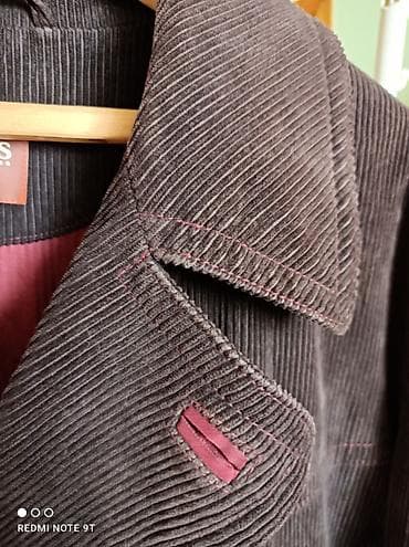 одежди: Мужское пальто Hugo Boss из вельвета - Модель: двубортное — 3