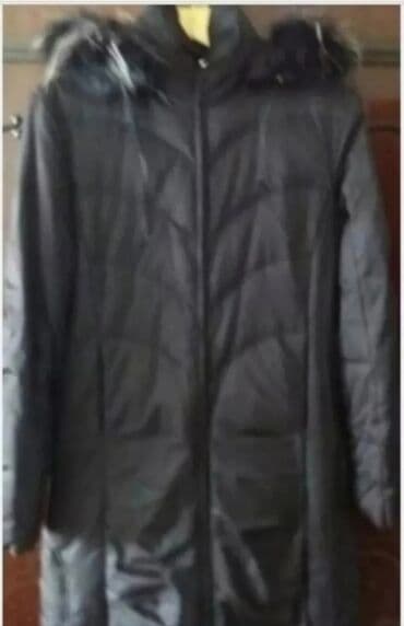 черное пальто с капюшоном: Женское тёплое длинное пальто темного синего цвета с объёмным — 4