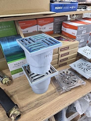 Трап сливной для пола с решеткой - Назначение: отвод воды в душевых at lalafo.kg Трап сливной для пола с решеткой - Назначение: отвод воды в душевых