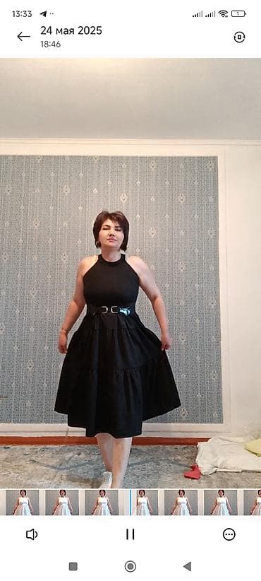 casio duro: Вечернее платье, Длинная модель, Лен, 5XL — 2