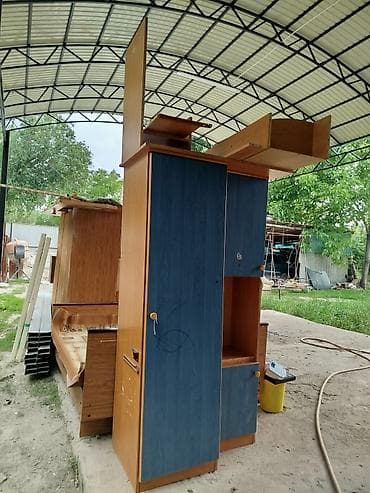 спальный мебел: Детская гарнитура, Б/у, Для девочки, Для мальчика, ДСП, цвет - Коричневый, Самовывоз — 2