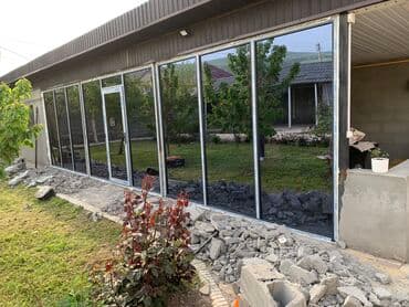 алюкобонд цена ош: Буюртмага алюминий терезе, Терезе түрү: Витраждык, Акысыз орнотуу, Бөлүп төлөө жок — 1