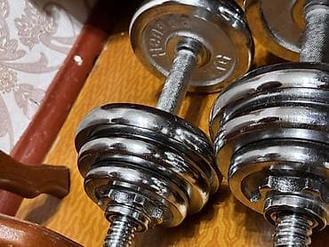 тренировок: Продам разборные хромированные гантели 2×10 кг. Качественный — 5