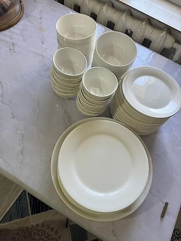 посуда для сыпучих продуктов: Набор белой столовой посуды без декора Состав набора (по фото): - — 2