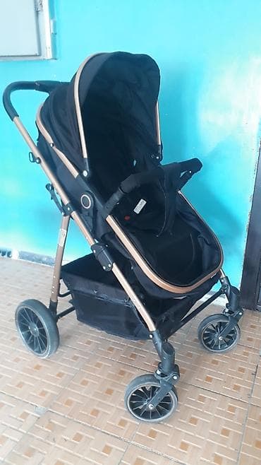 Коляски: Коляска, цвет - Черный, Б/у — 2