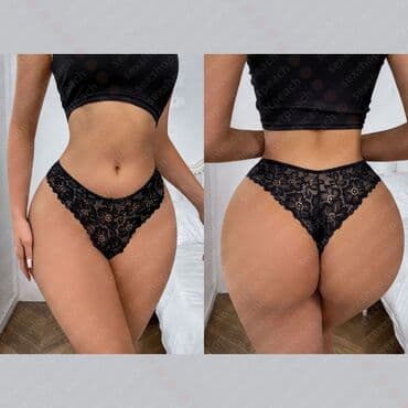 женские турси: Трусики, Стринги, С кружевом, Гипюр, Китай — 3