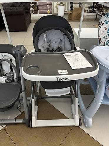 трансформер столы: Стульчик для кормления, Другой бренд, Пластик, Трансформер, цвет - Серый — 3