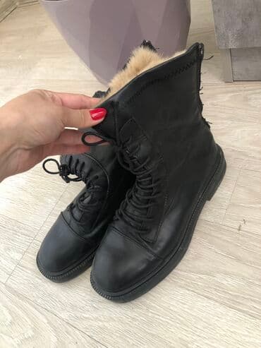 сапоги из натурального меха и кожи: Деми ботинки, эко кожа, состояние отличное👌👌👌 — 1