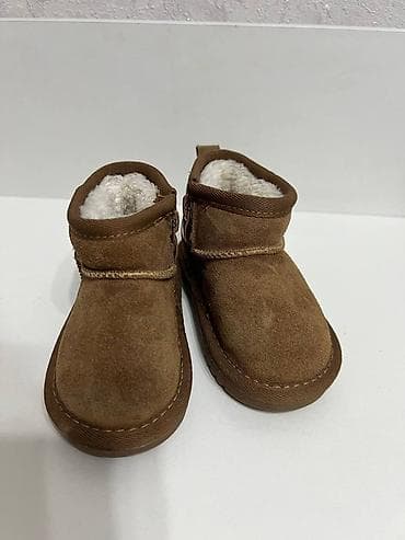 кожаные ботасы: Детские зимние сапожки-угги - Цвет: коричневый (верблюжий) - Материал — 1