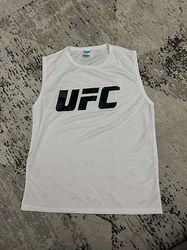 горловины: Спортивная майка без рукавов UFC - Цвет: белый - Принт: крупный — 2