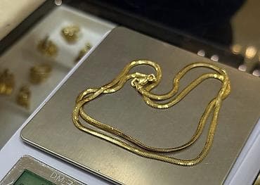 air nike: Золотая цепочка «Снейк» (панцирное плетение) - Материал: жёлтое — 2