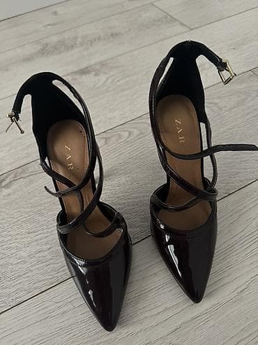 Сапоги: Лодочки ZARA на высоком каблуке - Модель: острый носок, тонкий — 2