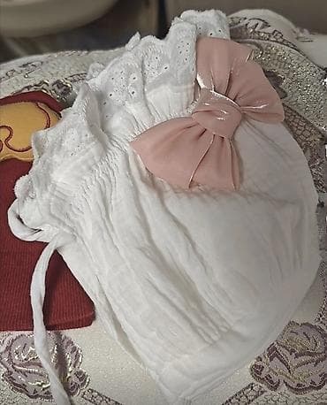 мурской шапка: Продаю НОВЫЙ чепчик с красивым розовым бантиком для девочки 5-8 — 3