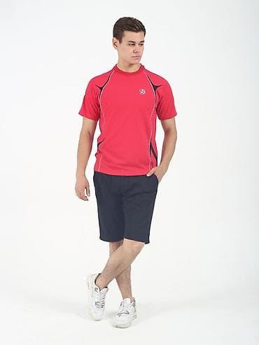 active 2: Мужская спортивная футболка - Цвет: насыщенный красный с контрастными — 2