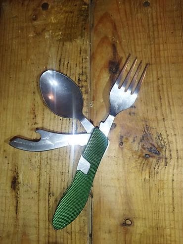 Мультитулдар: Складной туристический набор «ложка-вилка-открывалка» - Компактный — 3